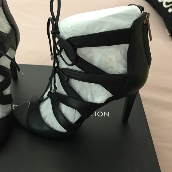 BCBG Black Stiletto lace-up Heels - Picture 3 of 6